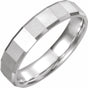 14K White Gold 5 mm Geometric Comfort-Fit Flat Band Size 10