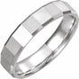 14K White Gold 5 mm Geometric Comfort-Fit Flat Band Size 8.5