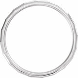 14K White 5 mm Geometric Band  Size 11