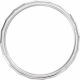14K White Gold 5 mm Geometric Comfort-Fit Flat Band Size 10