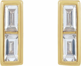 14K Yellow 1/4 CTW Natural Diamond Bar Earrings