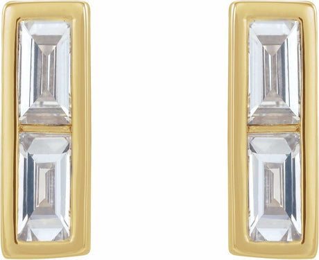 14K Yellow 1/4 CTW Natural Diamond Bar Earrings