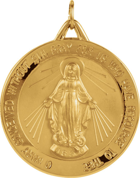 14K Yellow 29 mm Miraculous Medal