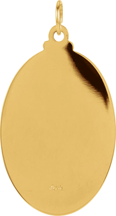 14K Yellow Gold 29x20 mm Oval St. Christopher Medal