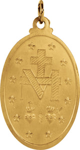 14K Yellow Gold 26x18 mm Oval Miraculous Medal