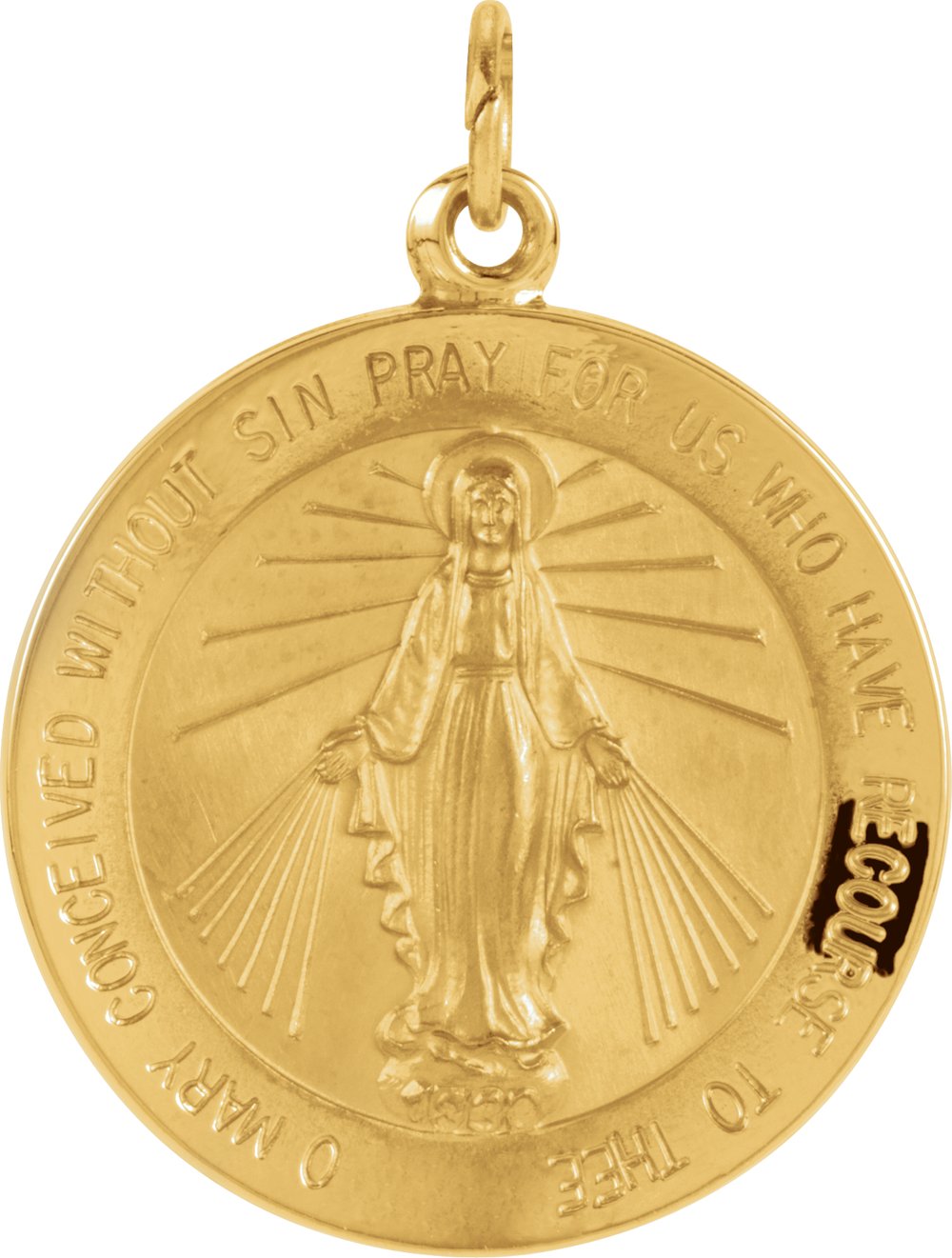 14K Yellow 22 mm Miraculous Medal