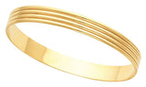 14K Yellow 8 mm Grooved Bangle 7 1/2" Bracelet