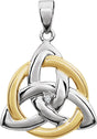 14K White/Yellow Gold .004 CT Natural Diamond Celtic-Inspired Pendant