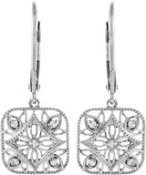 Sterling Silver 1/10 CTW Natural Diamond Filigree Earrings