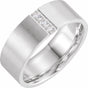 14K White 1/10 CTW Natural Diamond Band Size 10