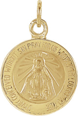 14K Yellow 12 mm Miraculous Medal