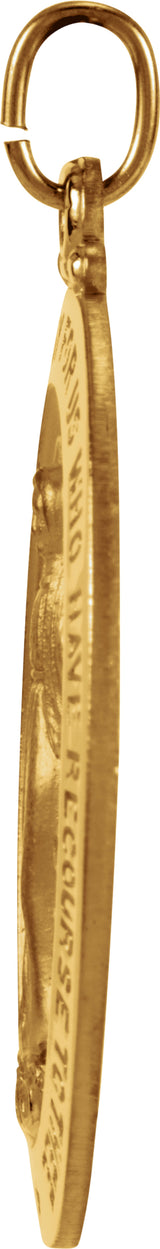 14K Yellow Gold 23x16 mm Oval Miraculous Medal