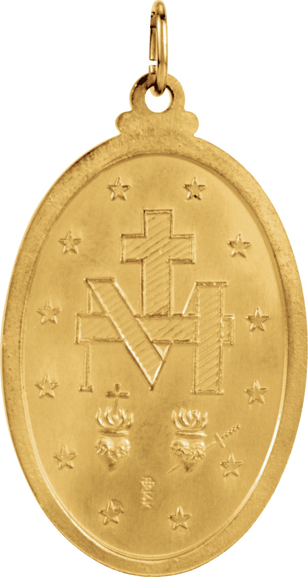 14K Yellow Gold 23x16 mm Oval Miraculous Medal