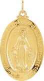 14K Yellow 23x16 mm Oval Miraculous Medal