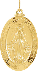 14K Yellow 23x16 mm Oval Miraculous Medal