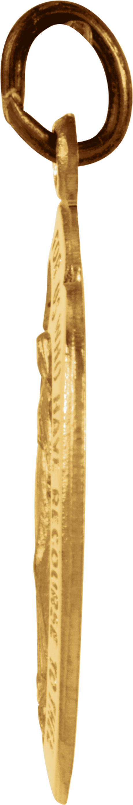 14K Yellow 18x12 mm Oval Miraculous Medal Pendant