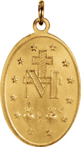 14K Yellow Gold 19x14 mm Oval Miraculous Medal