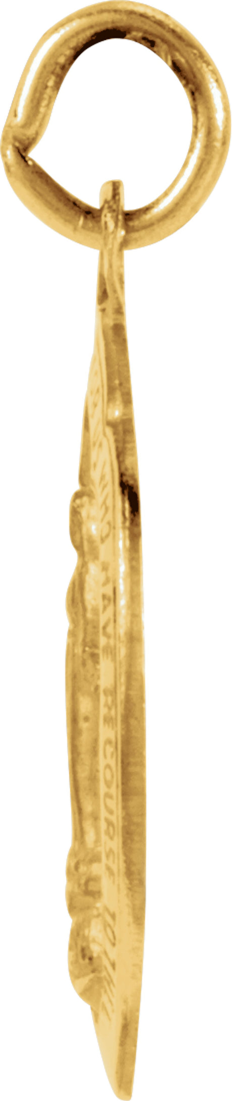 14K Yellow 13x8 mm Oval Miraculous Medal Pendant