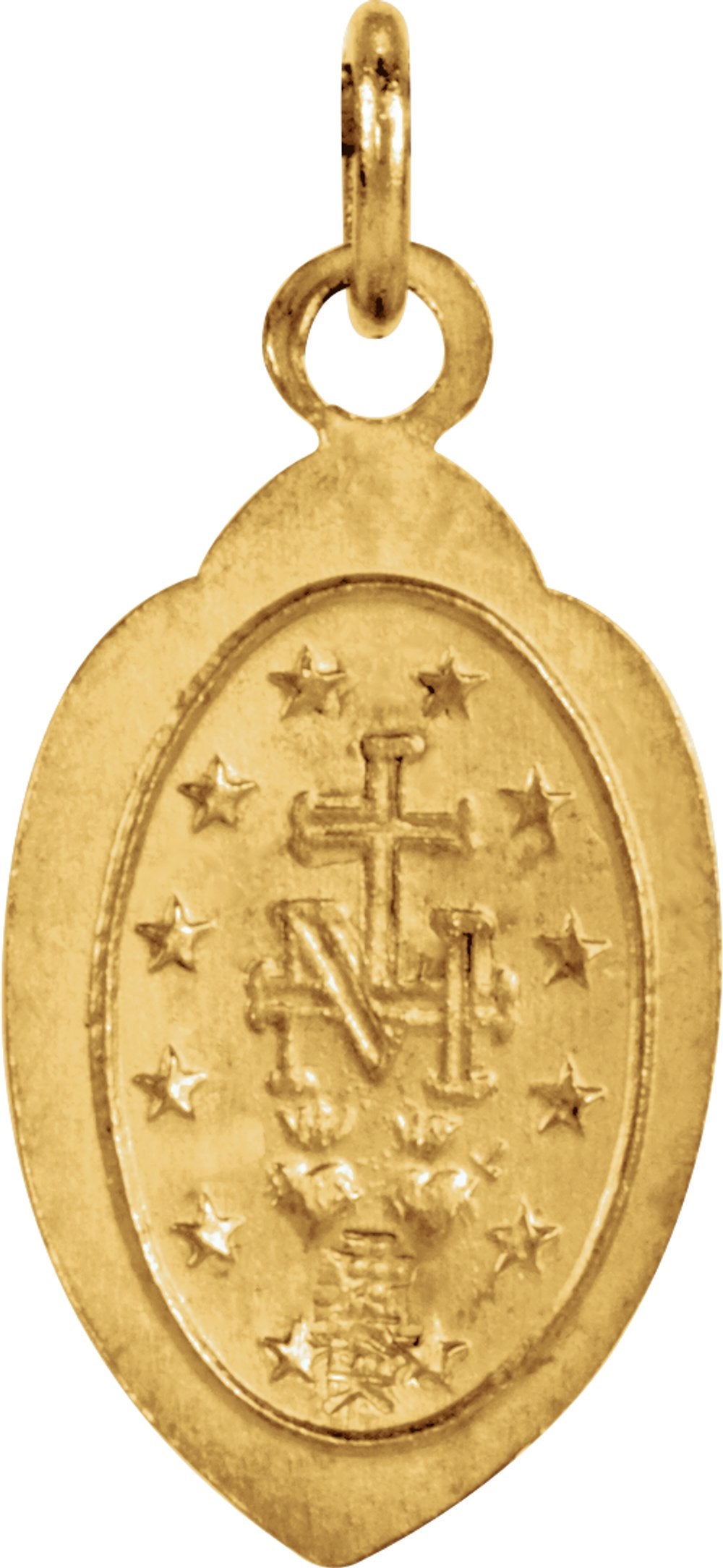 14K Yellow 13x8 mm Oval Miraculous Medal Pendant