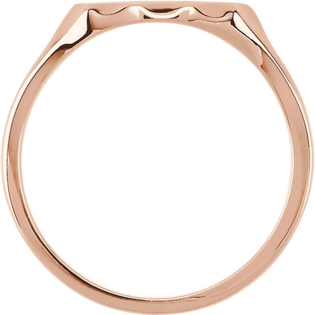 10K Rose 11.2x6.7 mm Oval Signet Ring