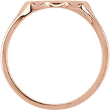 10K Rose 11.2x6.7 mm Oval Signet Ring