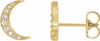 14K Yellow Gold 1/10 CTW Natural Diamond Crescent Moon Earrings