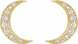 14K Yellow Gold 1/10 CTW Lab-Grown Crescent Moon Stud Earrings