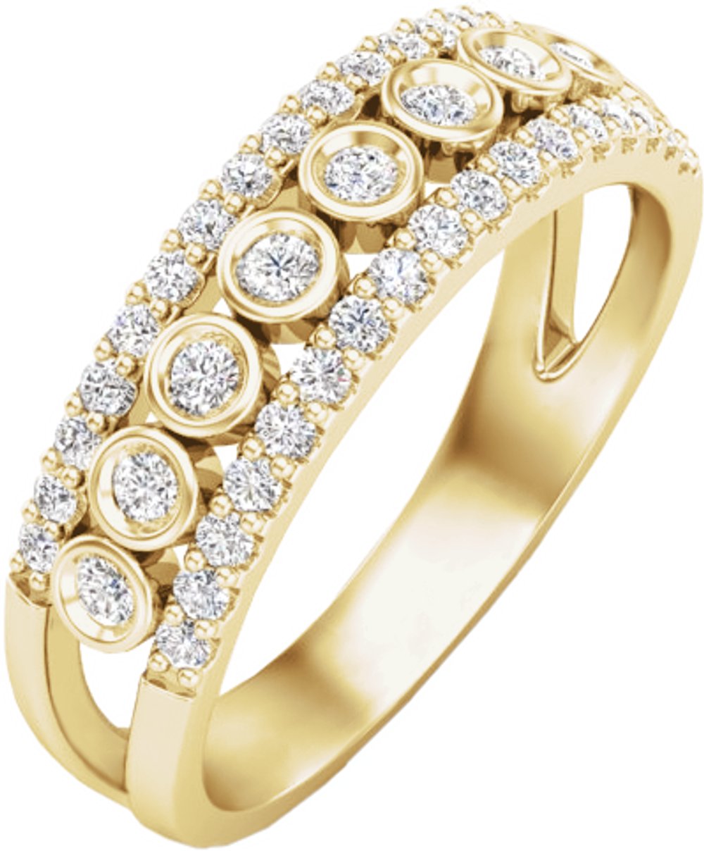 14K Yellow 1/2 CTW Natural Diamond Anniversary Band