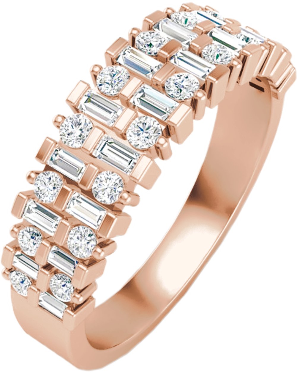 14K Rose 3/4 CTW Natural Diamond Anniversary Band