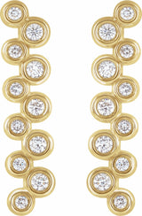 14K Yellow 1/3 CTW Natural Diamond Bezel-Set Bar Earrings