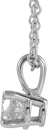 Sterling Silver 5 mm Imitation Diamond 16-18" Necklace