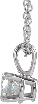 Sterling Silver 5 mm Imitation Diamond 16-18" Necklace