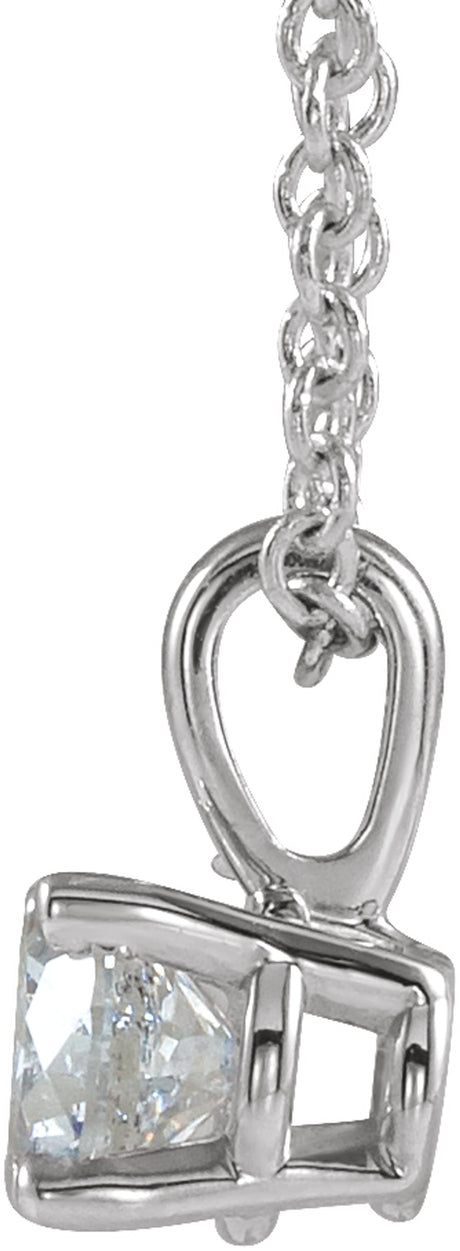 Sterling Silver 5 mm Imitation Diamond 16-18" Necklace