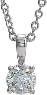 Sterling Silver 4 mm Imitation Diamond 16-18" Necklace