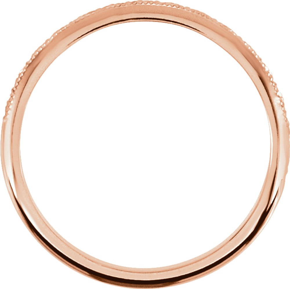 14K Rose 2 mm Milgrain Geometric Band Size 7