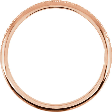14K Rose Gold 2 mm Milgrain Geometric Band Size 5.5