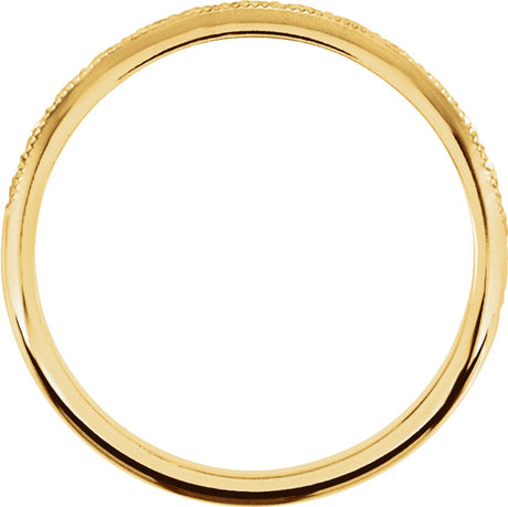 14K White 2 mm Milgrain Geometric Band Size 5.5