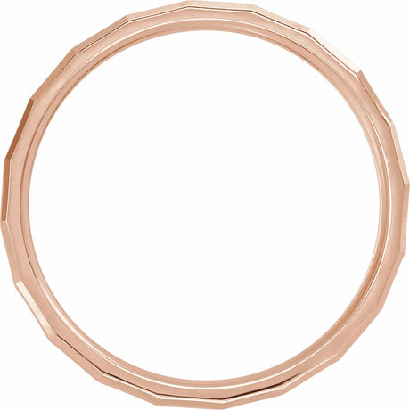 10K Rose Gold 5 mm Geometric Comfort-Fit Flat Band Size 10.5