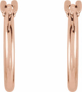 14K Rose Gold Youth Hinged 12.5 mm Hoop Earrings