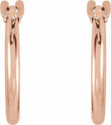 14K Rose 12.5 mm Hinged Hoop Earrings