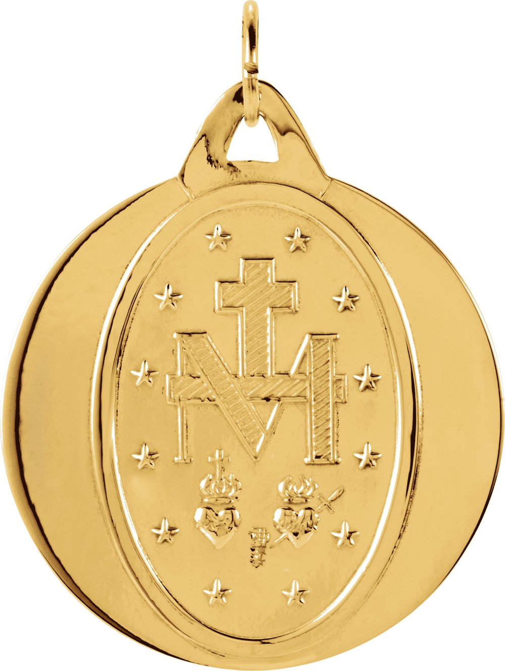 14K Yellow 25 mm Miraculous Medal