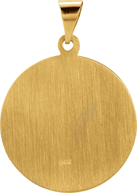 14K Yellow 22 mm Hollow Round St. Christopher Medal