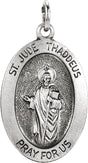 Sterling Silver 19x13.5 mm Oval St. Jude Thaddeus Medal  