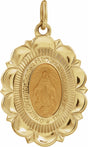 14K Yellow 22x16 mm Oval Miraculous Medal