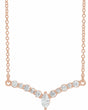 14K Rose 1/3 CTW Natural Diamond V 18" Necklace