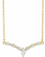 14K Yellow 1/3 CTW Natural Diamond 18" "V" Necklace 