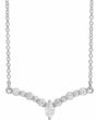 14K White Gold 1/3 CTW Natural Diamond V 18" Necklace