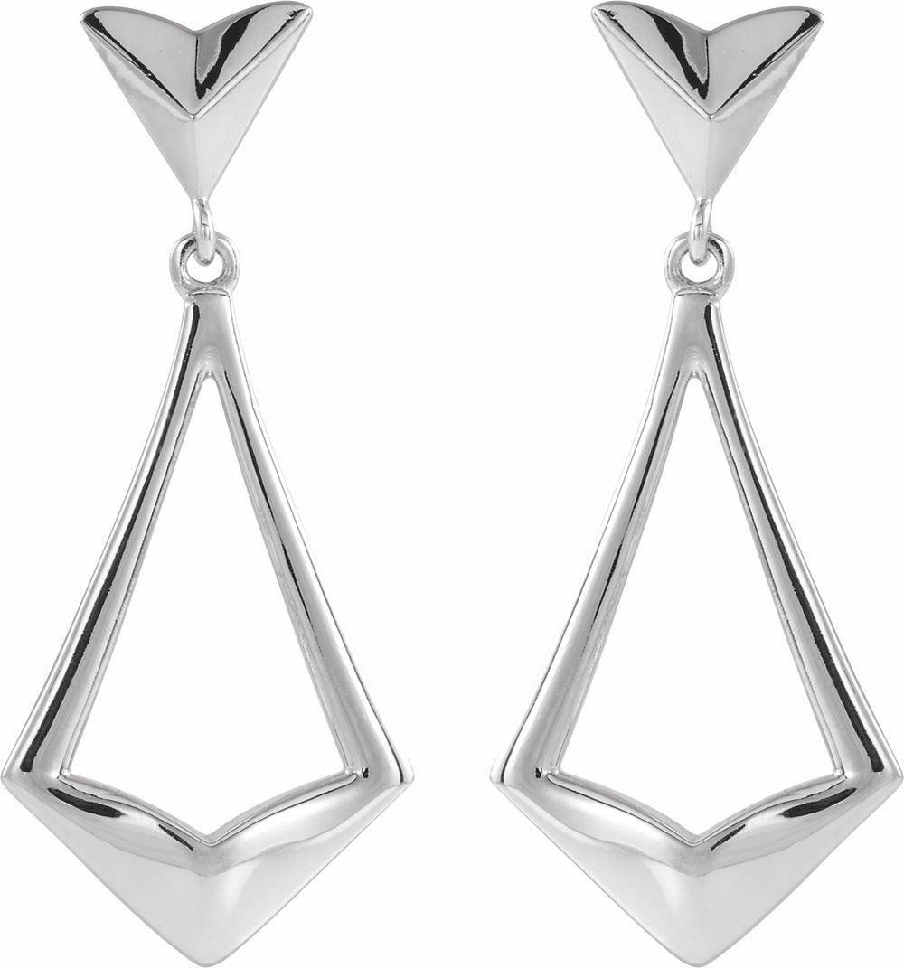 Sterling Silver Geometric Dangle Earrings