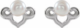 Sterling Silver Cultured White Freshwater Pearl Earrings