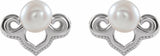 Sterling Silver Cultured White Freshwater Pearl Earrings